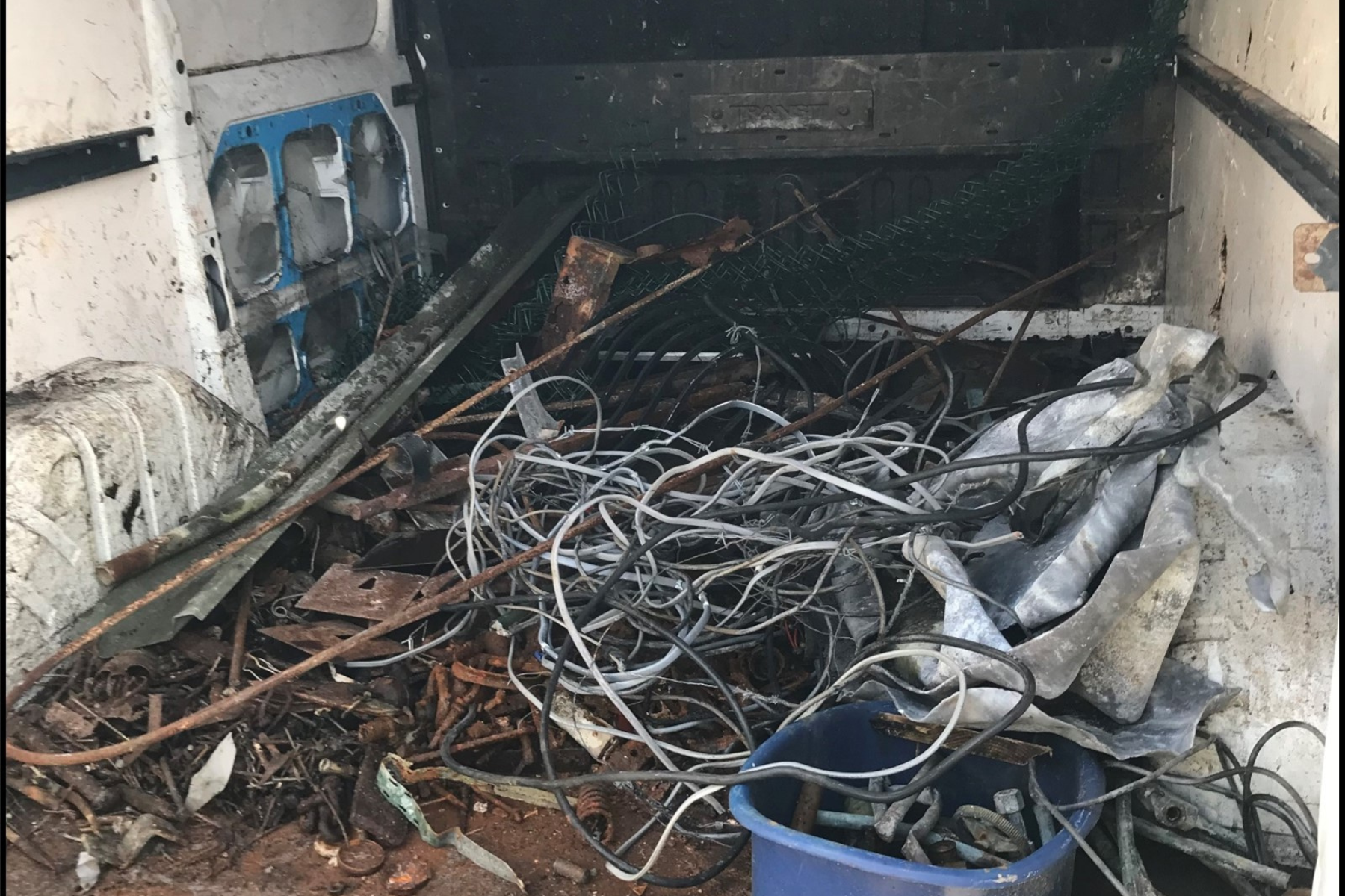 Waste materials found in Mochan's van