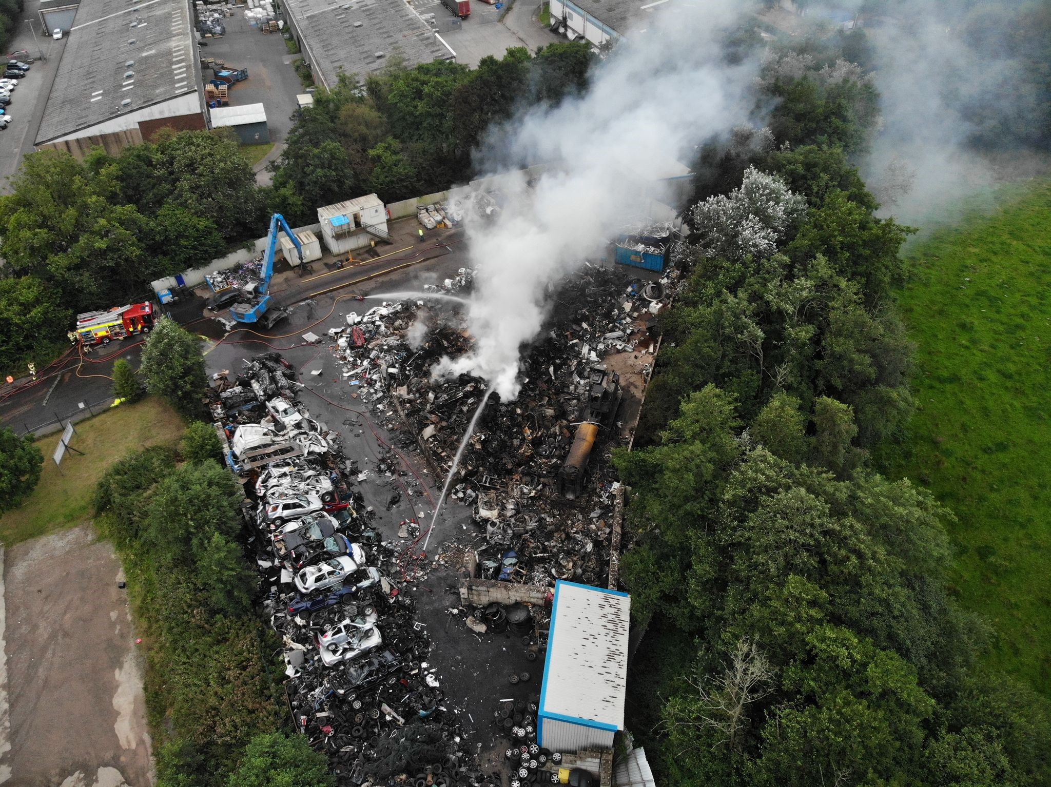 Fire at Penallt Industrial Estate Caerphilly 