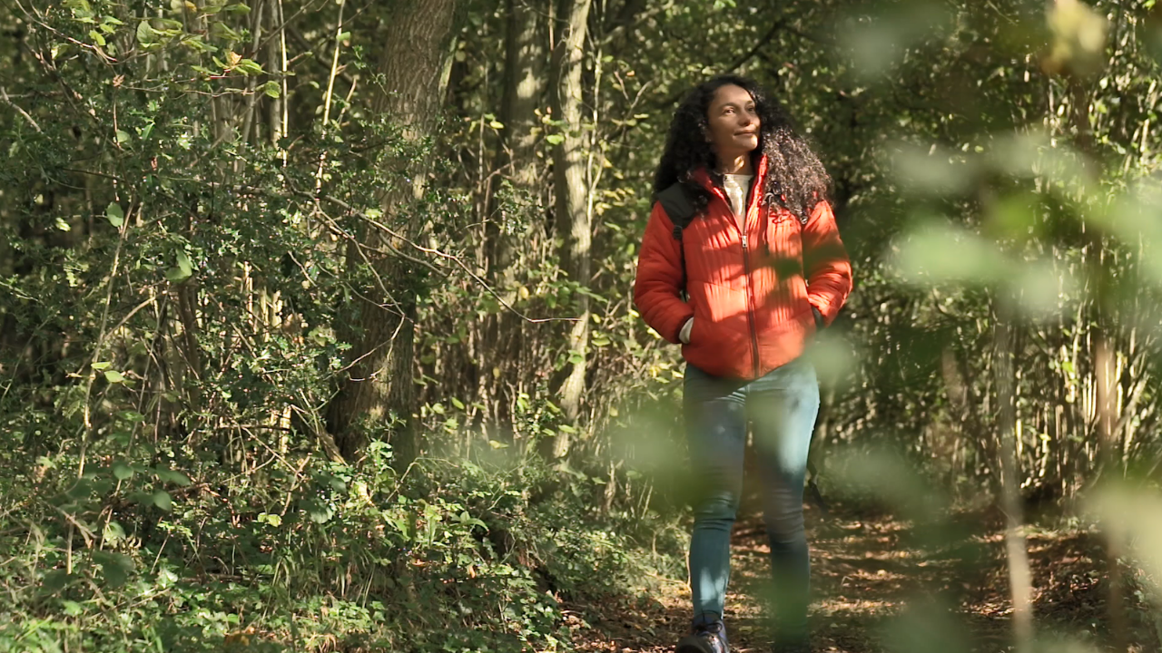 Woman in woodland