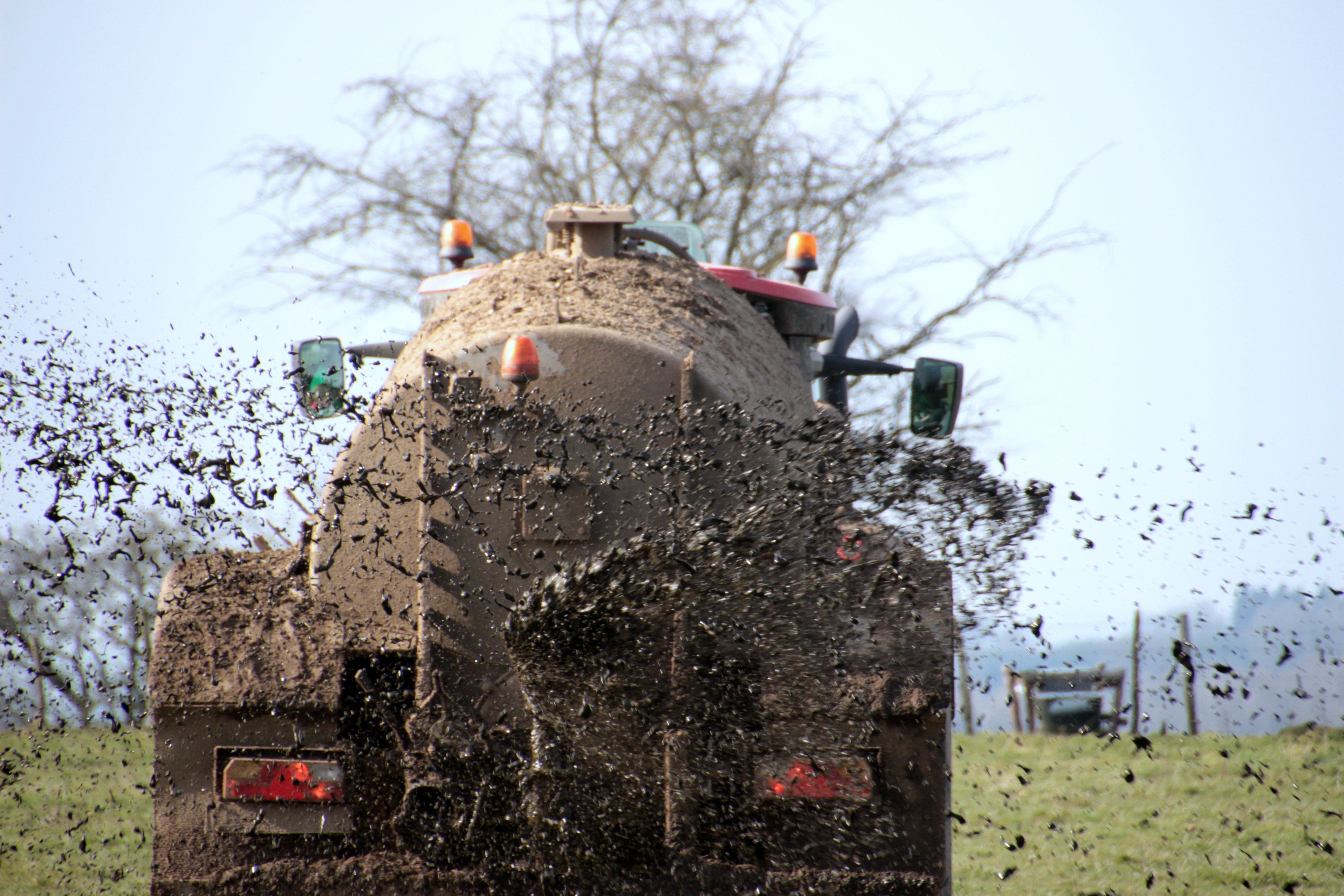 Tractor slurry spreading 