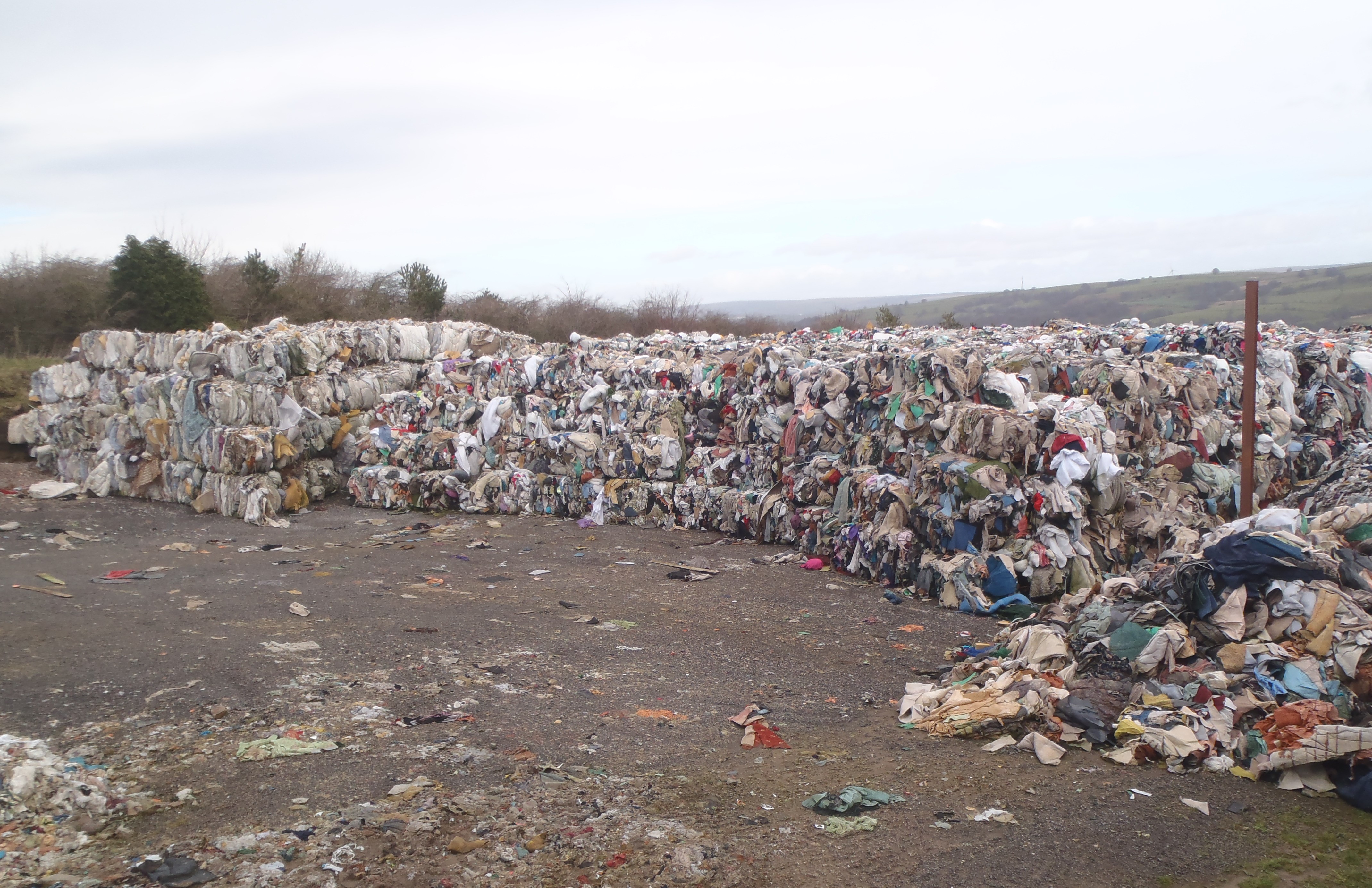 Pile of waste at site in Caerphilly 