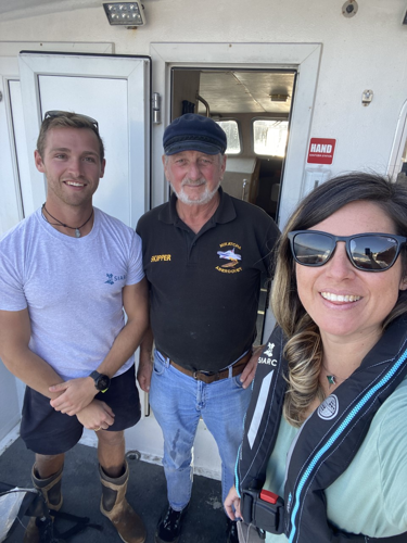 Jake Davies, Sarah Davies and a fisher