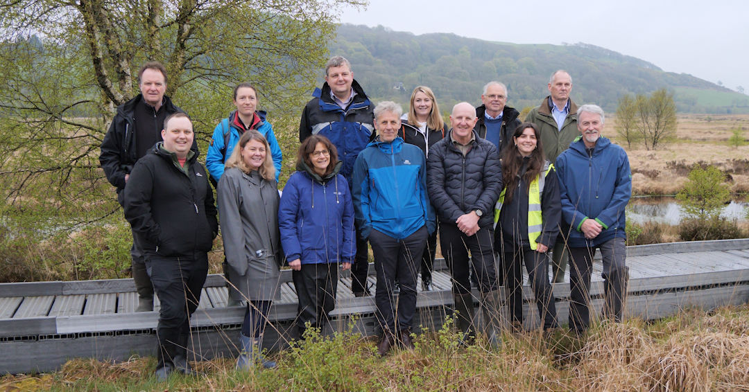 Cabinet Secretary for Climate Change and Rural Affairs, Huw Irranca-Davies MS and Sir David Henshaw, Chair of NRW were joined by colleagues from the Welsh Government, NRW, Ofwat and Dŵr Cymru, on a visit to the Teifi catchment.