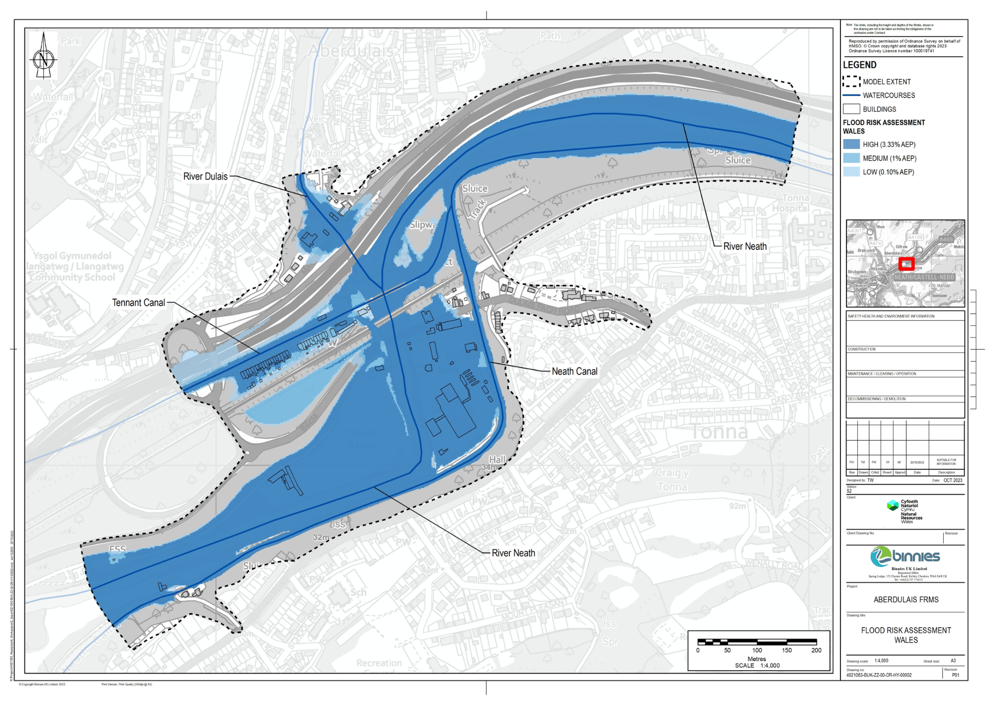 Aberdulais flood risk map
